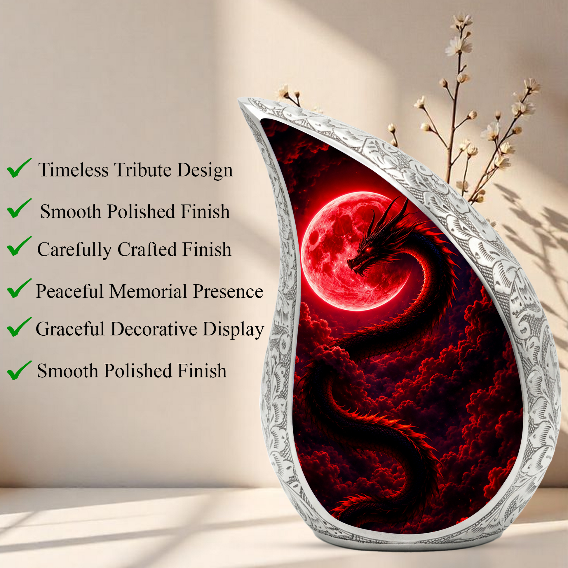 Dragon Urn for Adult Ashes – Dragon Themed Cremation Urn for Burial