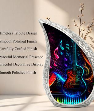 Guitar & Piano themed Urn for Ashes – Cremation Urn for Men And Women