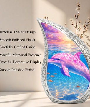 Pink Dolphin Cremation Urn for Adult Woman Ashes - Funeral Ashes Urn for Adults