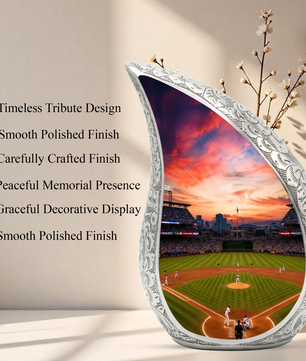 Baseball Stadium Memorial Urn For Ashes – Sunset Baseball Cremation Urn For Men