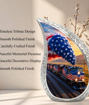 Bald Eagle Remembrance Urn – USA Flag Cremation Urn for Adults