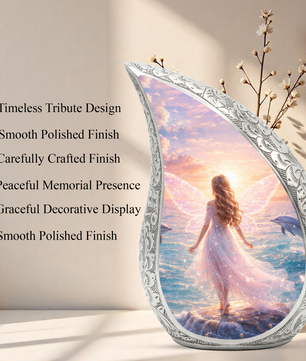Fairy & Dolphin Cremation Urn for Women | Adult Ashes Urn