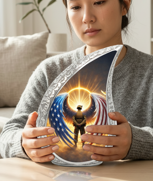Military Veteran Cremation Urn for Men | Funeral Ashes Urn
