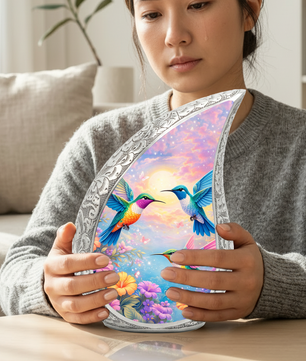 Hummingbird Floral Cremation Urn | Memorial Urn for Women