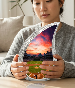 Baseball Stadium Memorial Urn For Ashes – Sunset Baseball Cremation Urn For Men