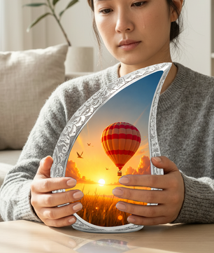Hot Air Balloon Memorial Urn For Ashes – Sunset Sky Cremation Urn For Men & Women