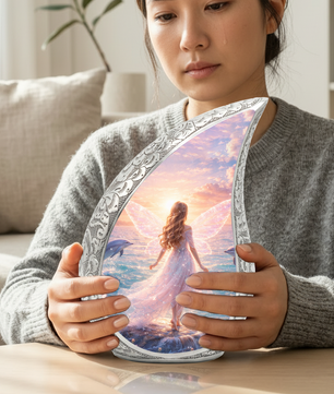 Fairy & Dolphin Cremation Urn for Women | Adult Ashes Urn