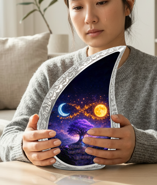 Purple Tree of Life Cremation Urn | Adult Burial Container