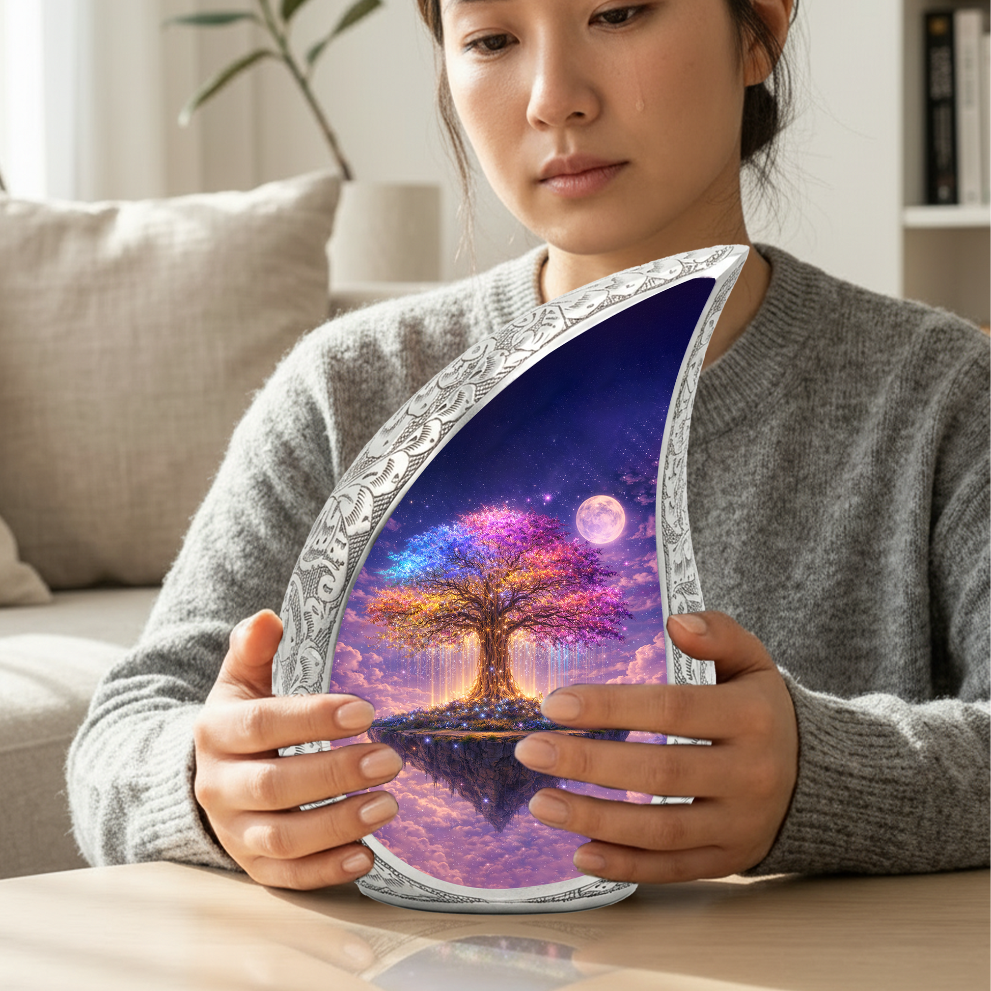 Colorful Tree of Life Cremation Urn | Memorial Urn for Women