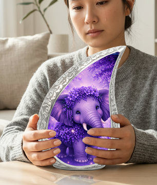 Purple Elephant Funeral Urn for Women | Memorial Ashes Urn