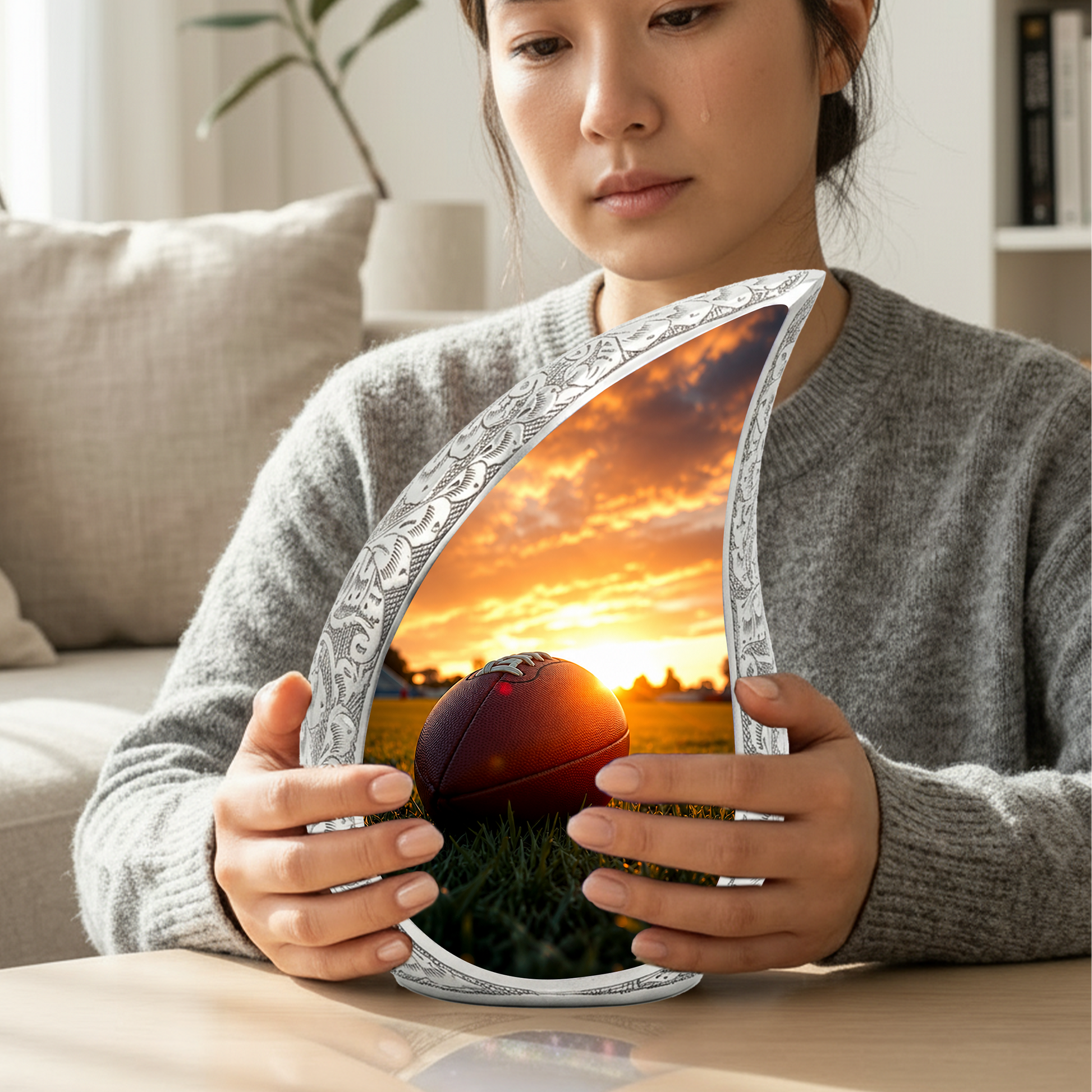 Football Cremation Vessel – Adult Urn for Human Ashes