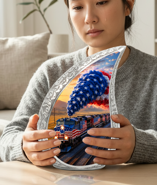 Bald Eagle Remembrance Urn – USA Flag Cremation Urn for Adults