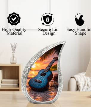 Ukulele Music Cremation Urn for Adults | Memorial Ashes Urn