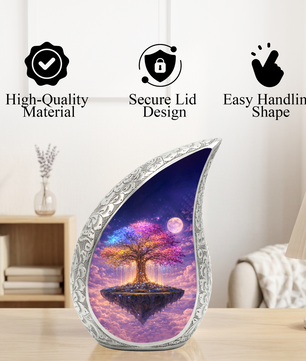 Colorful Tree of Life Cremation Urn | Memorial Urn for Women