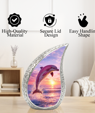 Pink Dolphin Cremation Urn for Women | Beautiful Ashes Urn