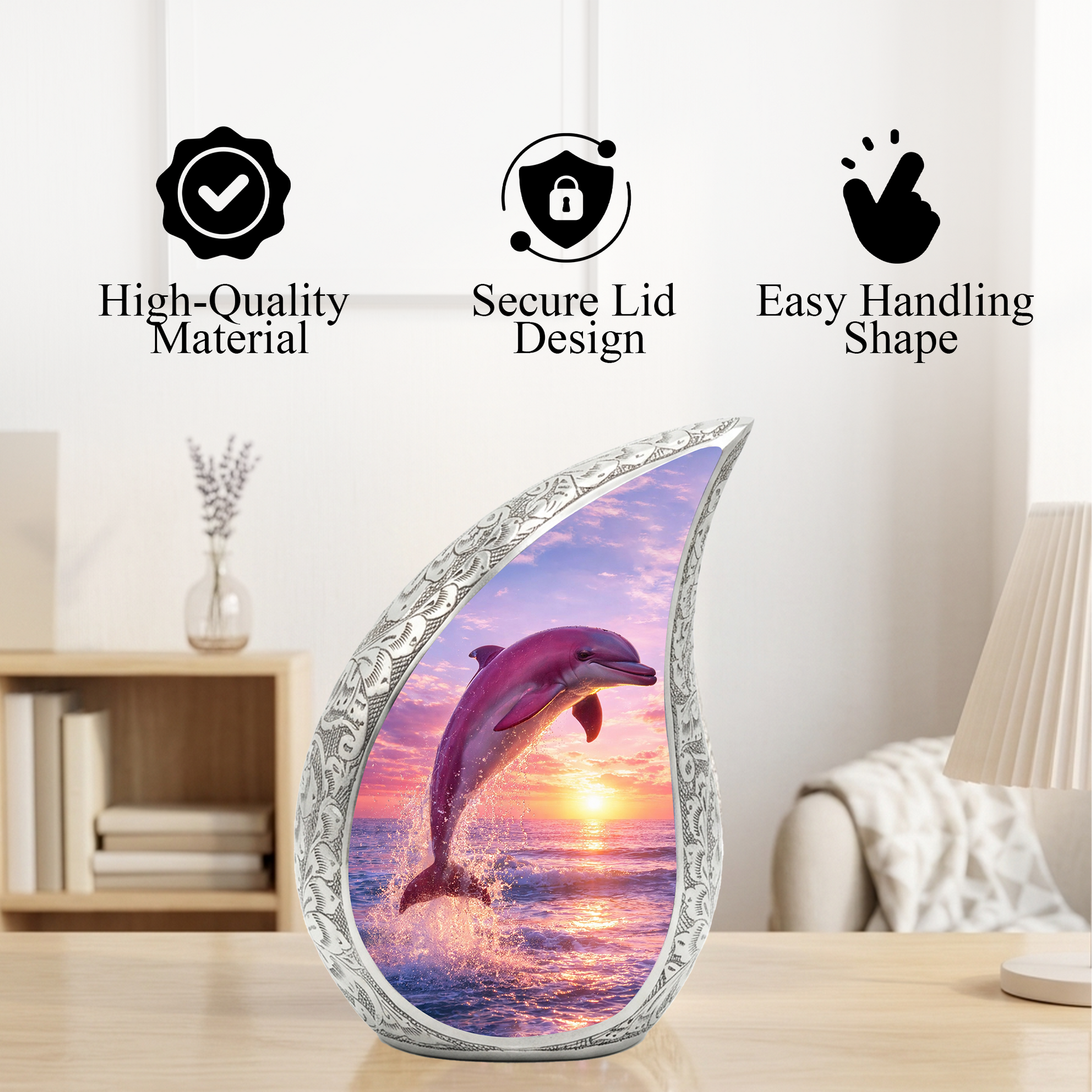 Pink Dolphin Cremation Urn for Women | Beautiful Ashes Urn