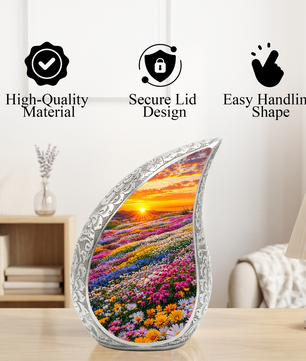 Flower Garden Burial Urn – Colorful Memorial Urn for Human Ashes