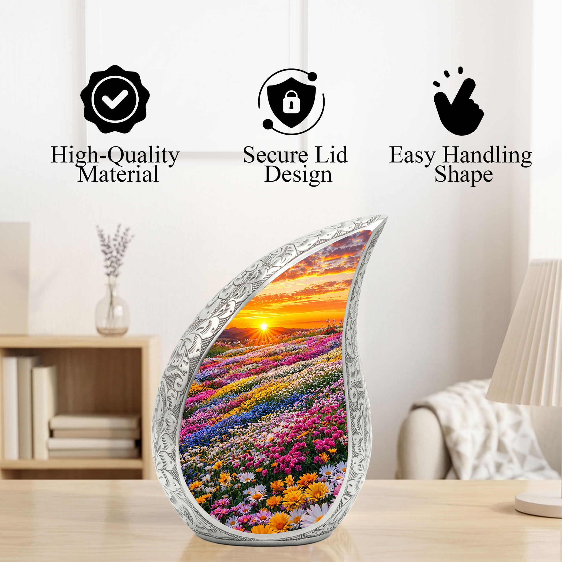 Flower Garden Burial Urn – Colorful Memorial Urn for Human Ashes