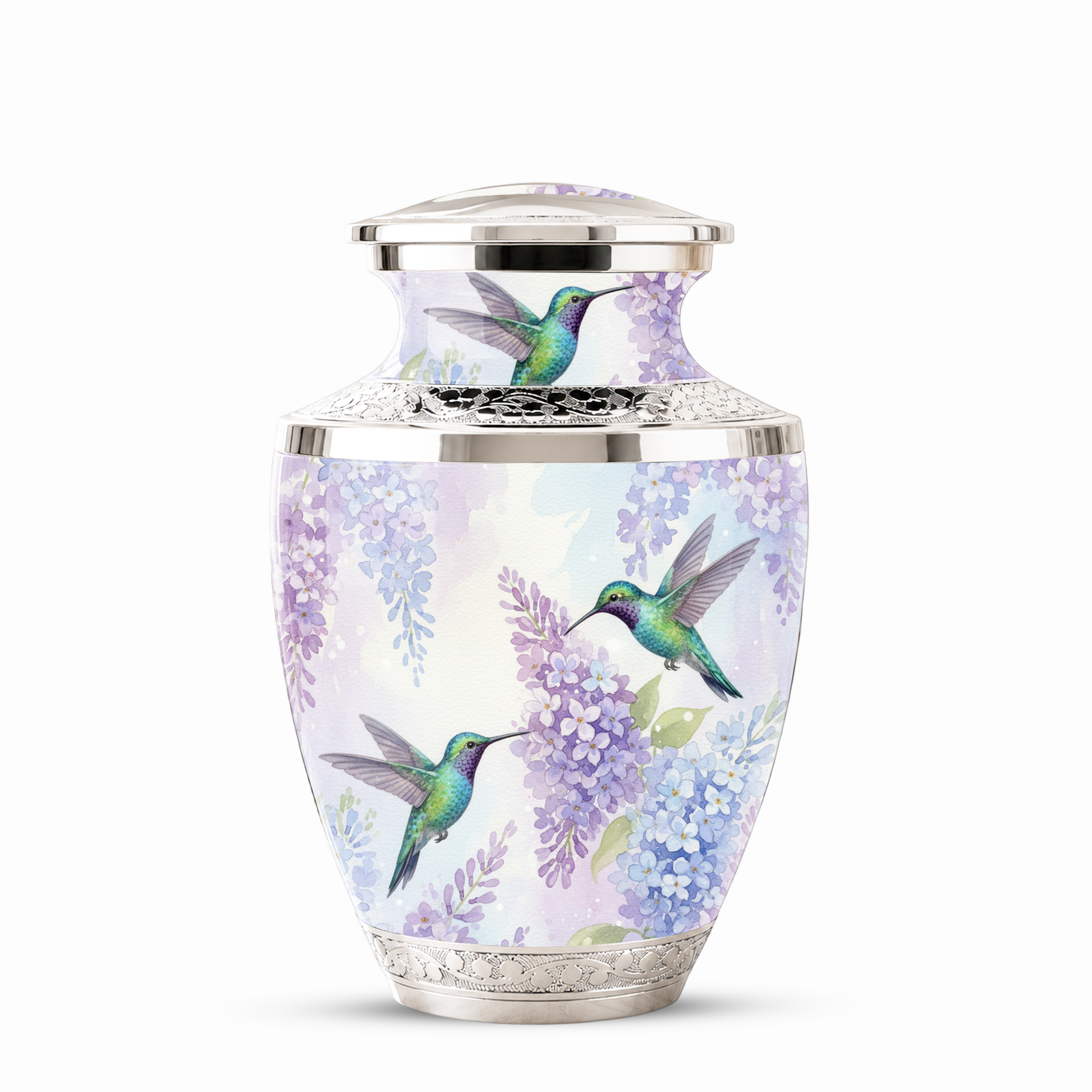 Green Hummingbird Cremation Urn - Couple Humming Bird Urn For Companion