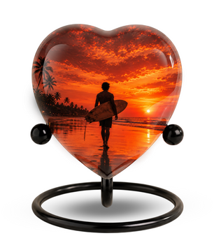 SEO Title  Beach Cremation Urn for Dad, Personalized Ocean Urn for Adult Male Ashes, Surfing Memorial Urn for Father