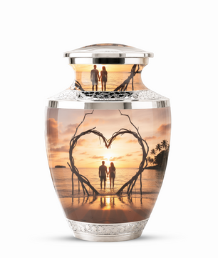 Companion Beach Sunset Memorial Urn for Ashes, Cremation Urn For Couple