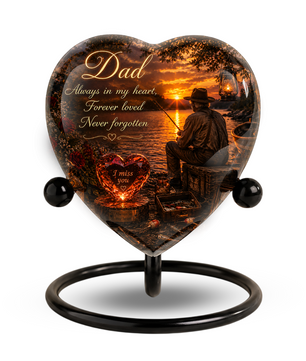 Fishing Urn for Dad – Gone Fishing Urn for Human Ashes, Fishing Cremation Urn & Personalized Dad Memorial Urn