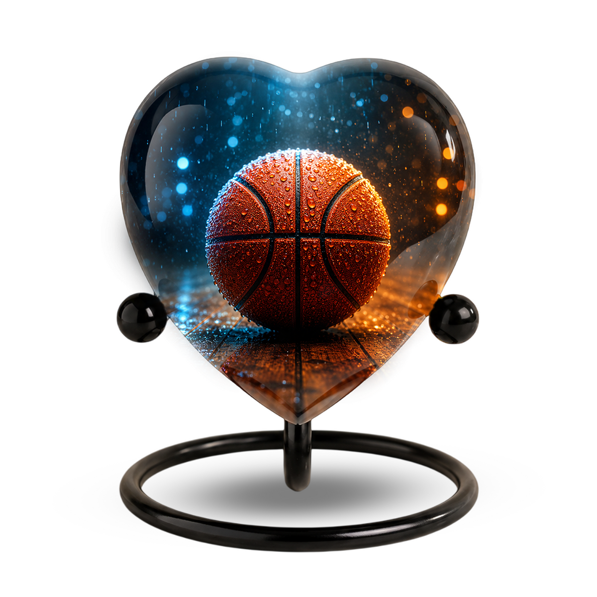 Basketball Heart-Shaped Adult Cremation Urn – Basketball Adult Urn for Human Ashes