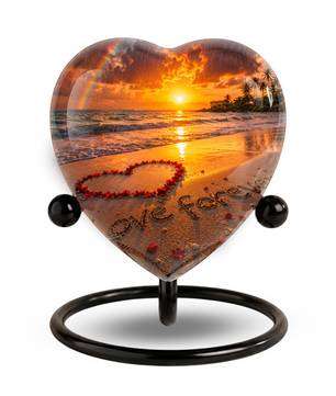 Beach Urn for Human Ashes – Ocean Sunset Cremation Urn, Beach Keepsake Urn & Beautiful Memorial Urn