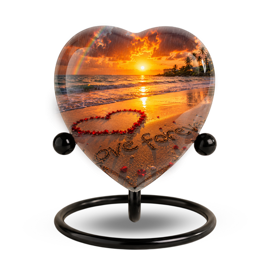 Beach Urn for Human Ashes – Ocean Sunset Cremation Urn, Beach Keepsake Urn & Beautiful Memorial Urn