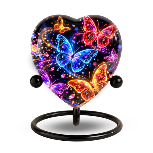 Butterfly Adult Urn for Ashes, Colorful Glowing Butterfly Memorial Urn, Rainbow Butterfly Cremation Urn