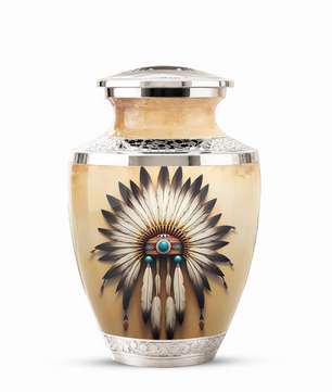 Native American Western Cremation Urn for Dad & Mom, Personalized Memorial Urn
