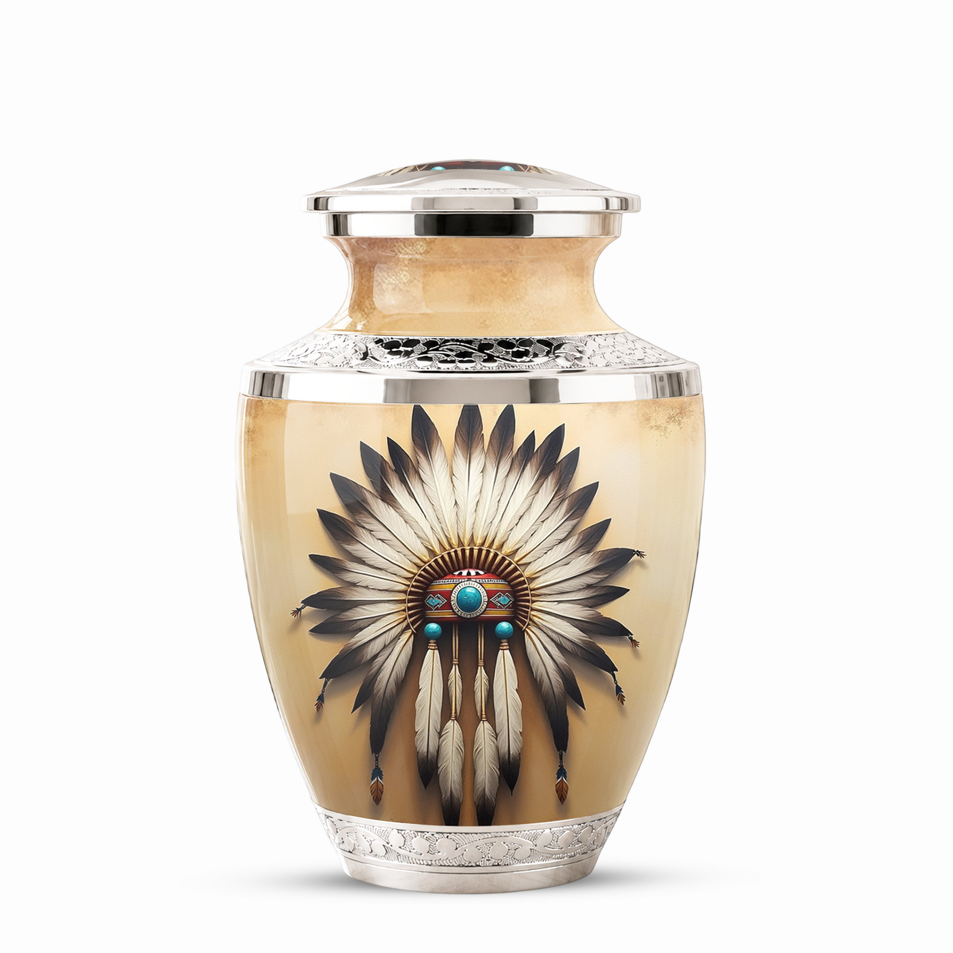 Native American Western Cremation Urn for Dad & Mom, Personalized Memorial Urn