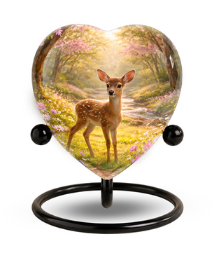 Deer Heart Shaped Urn for Adult Ashes | Adult Cremation Urn & Memorial Urn