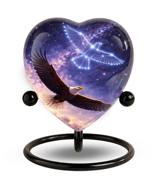 Eagle Heart Memorial Urn, Eagle Adult Urn, Eagle Urns for Adult Ashes, Eagle Adult Urns