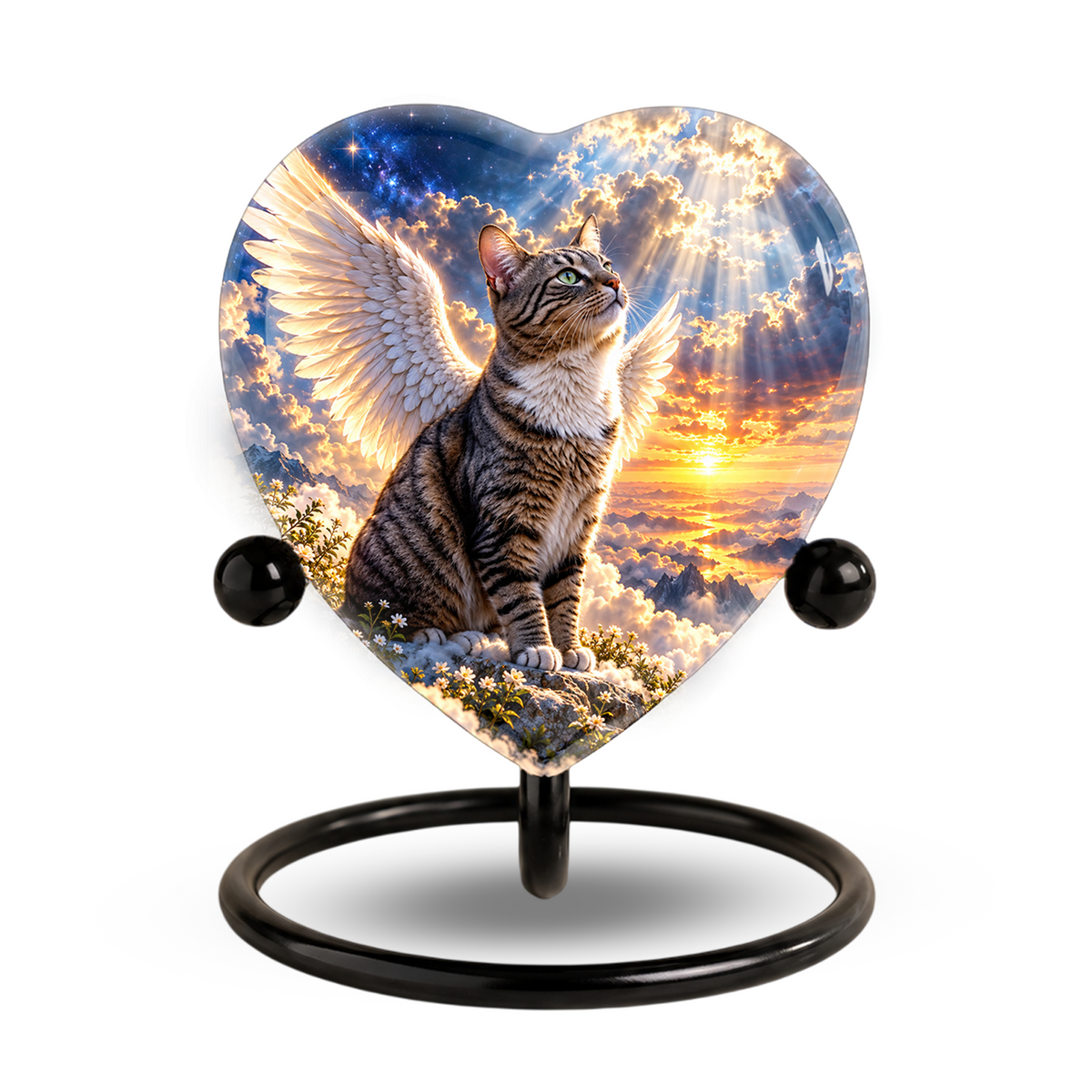 Angel Cat Cremation Urn for Ashes, Cat Memorial Urn, Personalized Cat Urn, Pet Cremation Urn