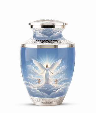 Guardian Angel Cremation Urn for Mom, Personalized Angel Memorial Urn for Human Ashes
