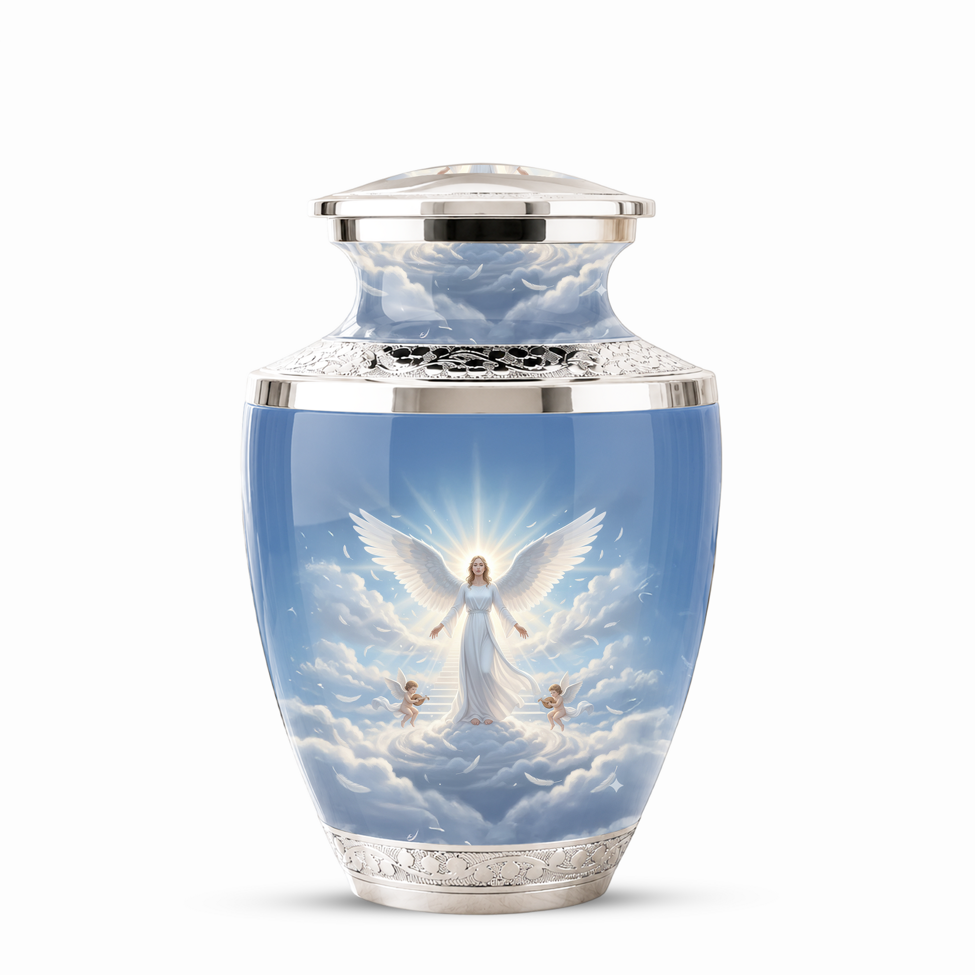 Guardian Angel Cremation Urn for Mom, Personalized Angel Memorial Urn for Human Ashes