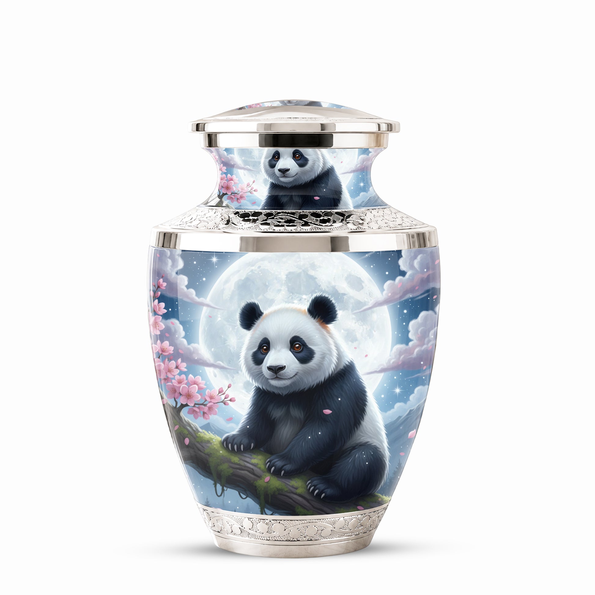 Panda Cremation Urn for Mom, Personalized Moon Memorial Urn for Baby Ashes