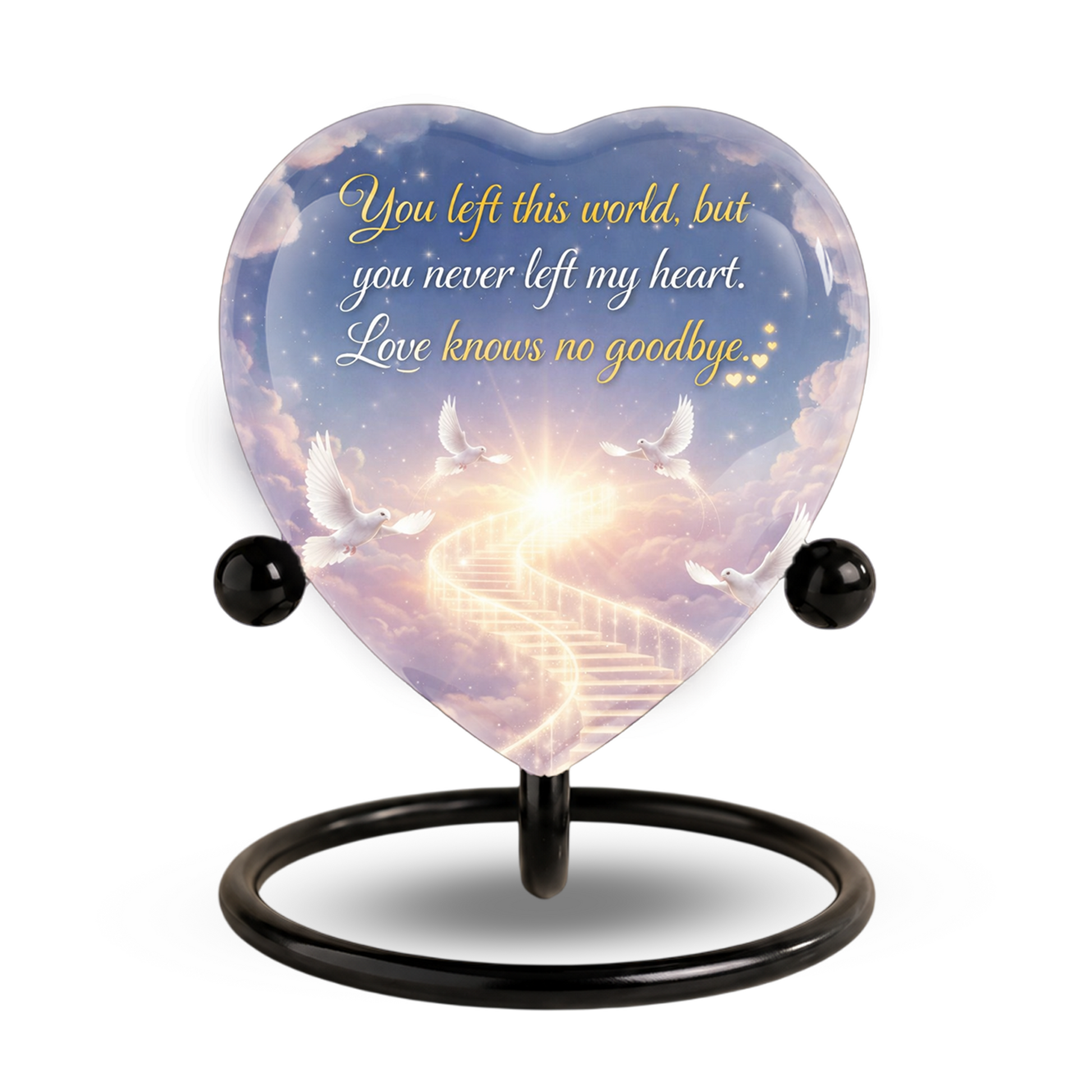 Heavenly Dove Heart Memorial Adult Cremation Urn, Adult Urns for Ashes, Peaceful Memorial Urn