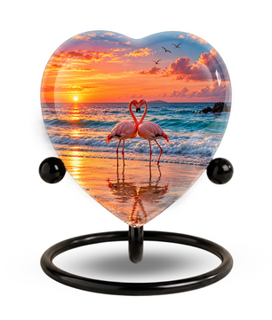 Flamingo Couple Cremation Urn for Ashes, Flamingo Memorial Urn, Personalized Bird Urn