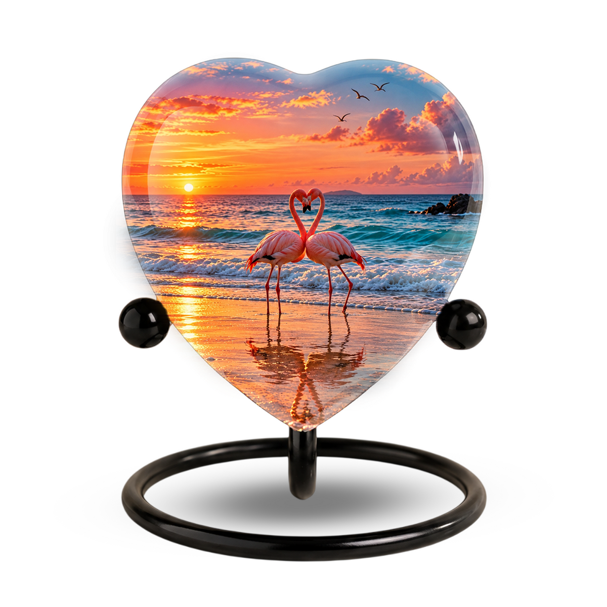 Flamingo Couple Cremation Urn for Ashes, Flamingo Memorial Urn, Personalized Bird Urn