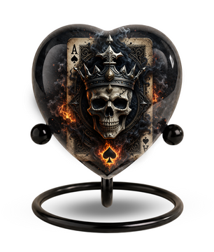 Skull King Heart Cremation Urn for Adults – Unique Adult Urn for Ashes