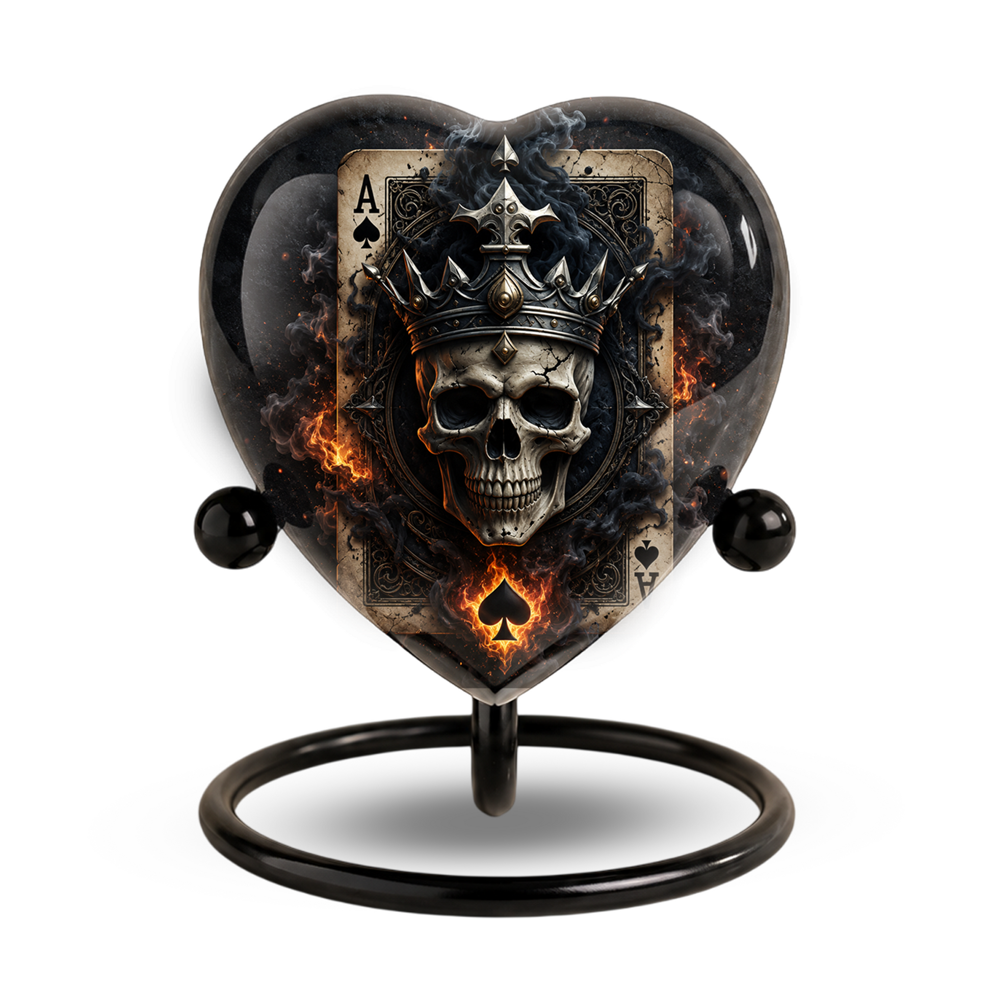 Skull King Heart Cremation Urn for Adults – Unique Adult Urn for Ashes