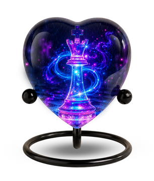 Royal Queen Chess Heart Adult Urn – Adult Urn, Urn for Ashes Adult, Adult Cremation Urns