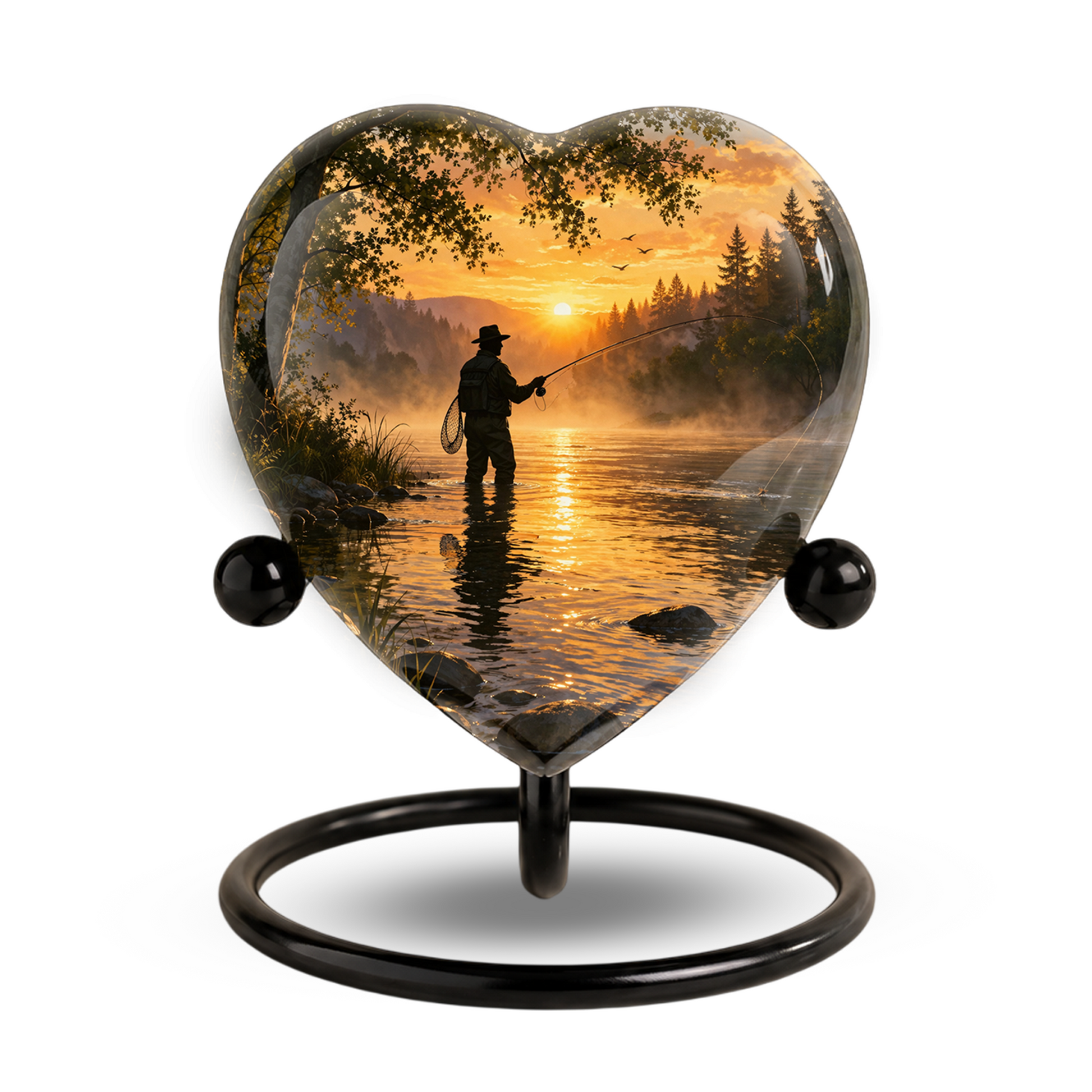 Fishing Urn for Dad – Gone Fishing Memorial Urn, Fishing Urns for Human Ashes, Keepsake Urn for Dad, Personalized Fishing Cremation Urn