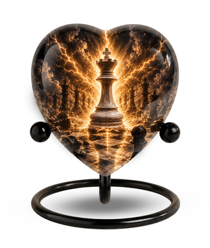 Royal Chess King Heart Adult Urn – Adult Urn, Urns for Adult Ashes,Adult Cremation Urns