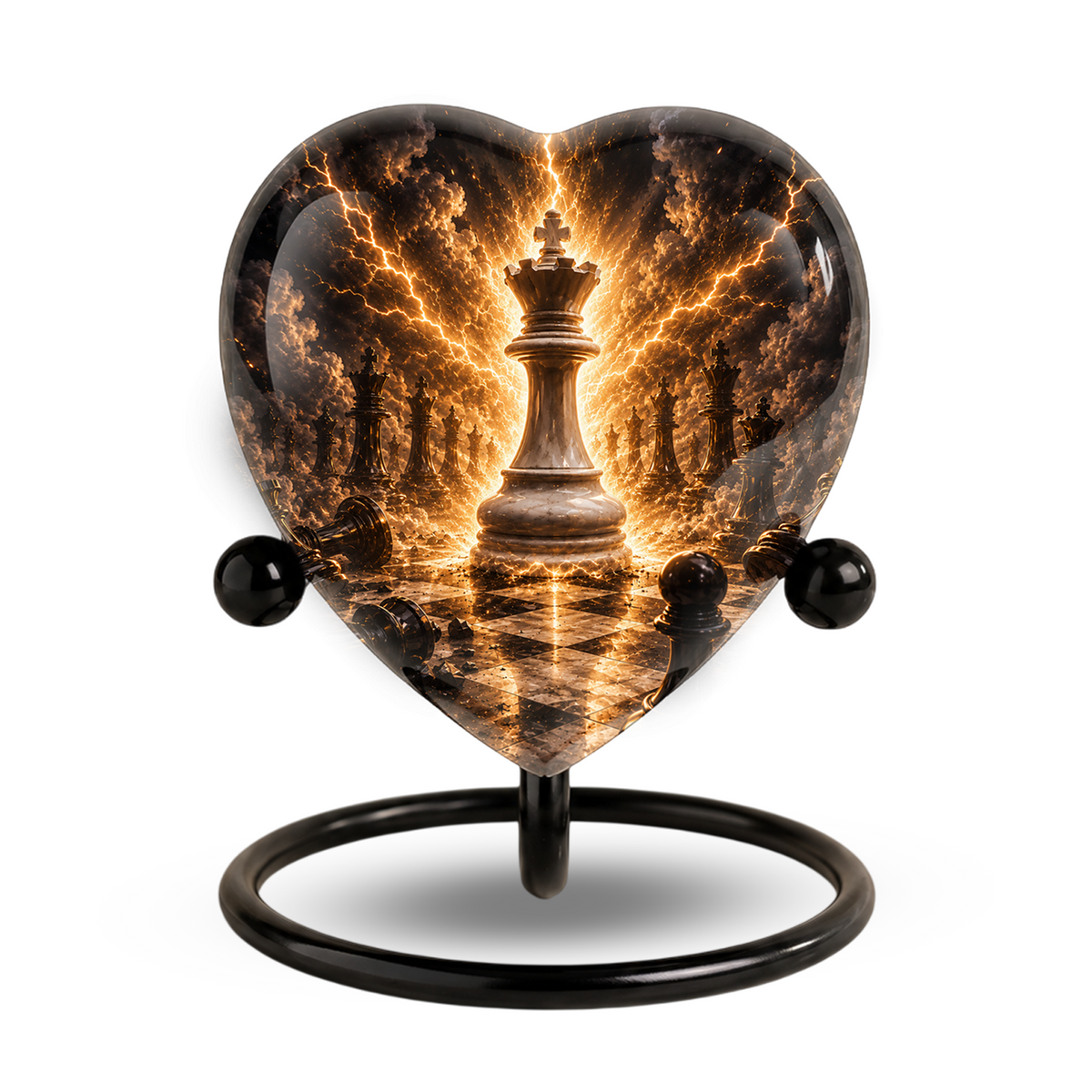 Royal Chess King Heart Adult Urn – Adult Urn, Urns for Adult Ashes,Adult Cremation Urns