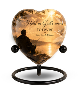 Fishing Urn for Dad – Gone Fishing Cremation Urn, Fishing Urn for Human Ashes & Personalized Dad Urn