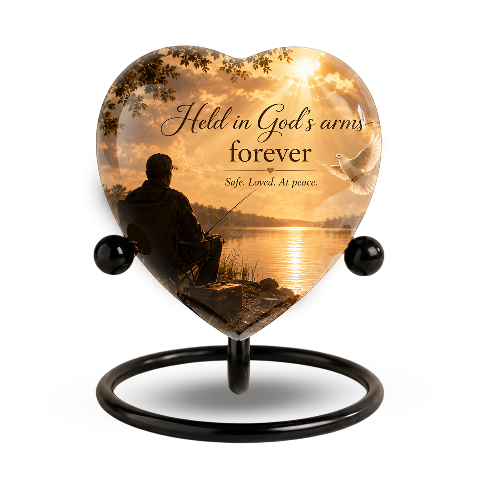 Fishing Urn for Dad – Gone Fishing Cremation Urn, Fishing Urn for Human Ashes & Personalized Dad Urn