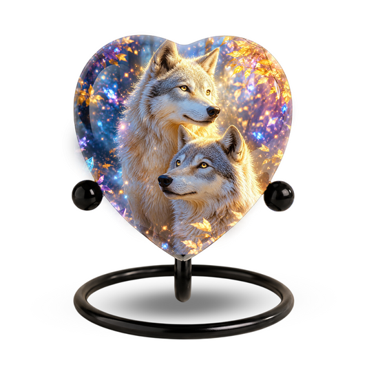 Wolf Heart Adult Urn for Ashes – Majestic Wolf Memorial Cremation Urn
